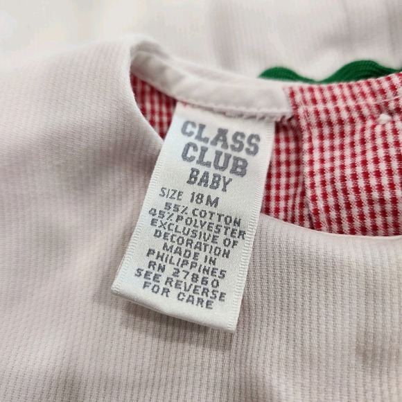 Vintage Class Club Baby Size 18 Months Red White Picnic Summer Ladybug Dress - Picture 11 of 13